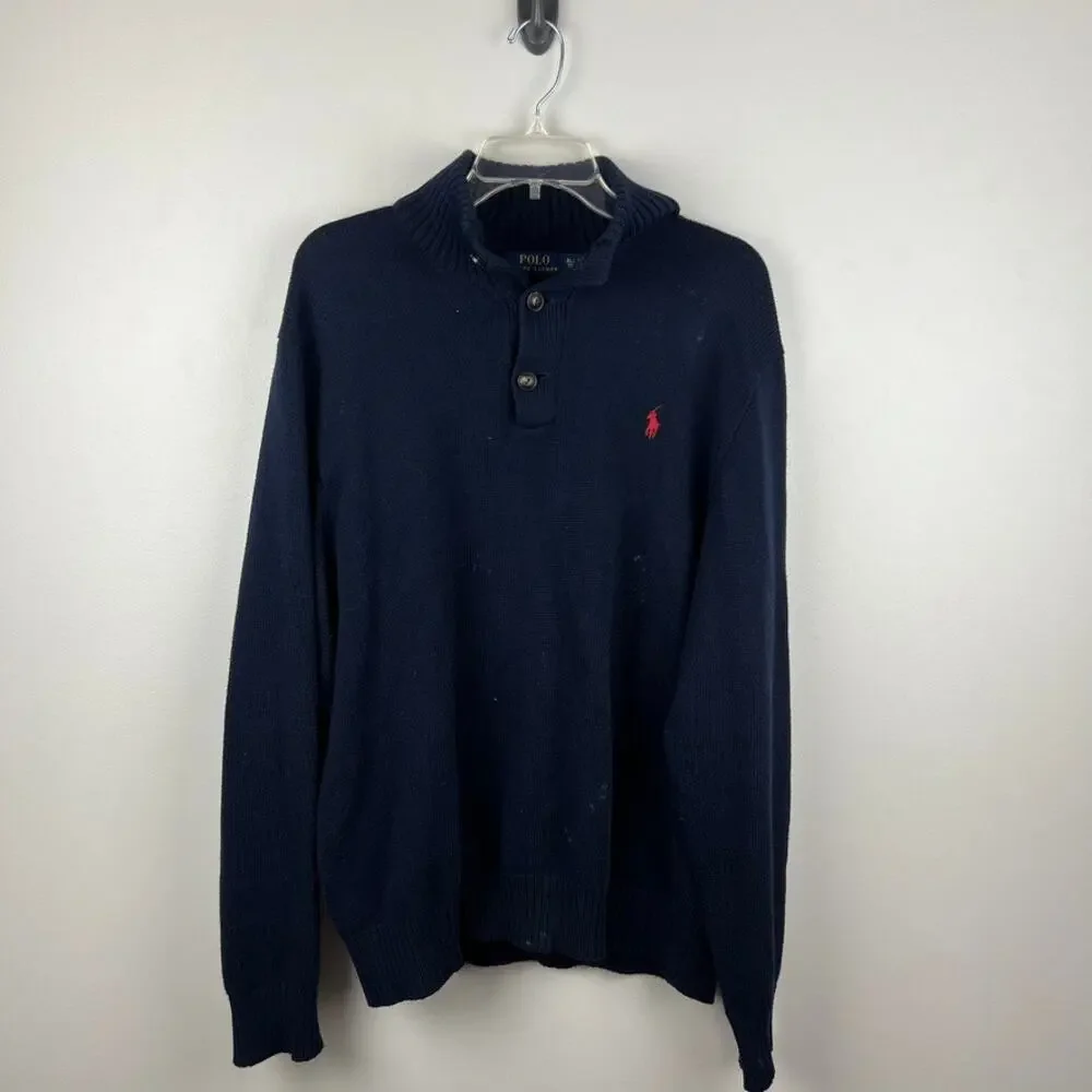 Polo Ralph Lauren Men's Button Up Jumper Sweater Size XL